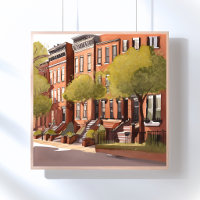 Boston Brownstones | Beacon Street Watercolor