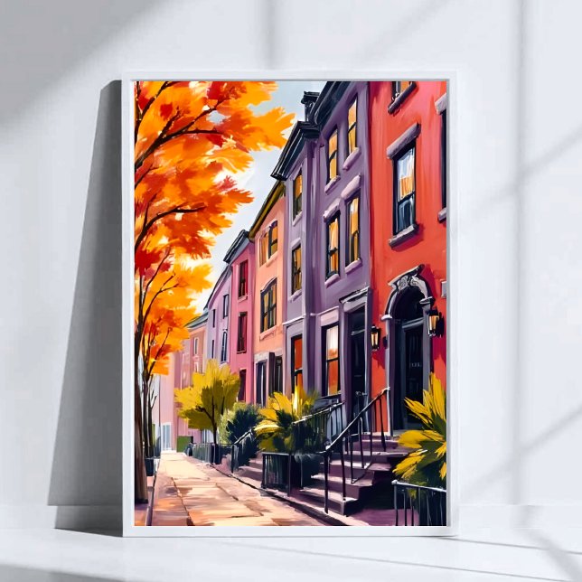 Boston Brownstones Watercolor Massachusetts Poster (Creator Uploaded)