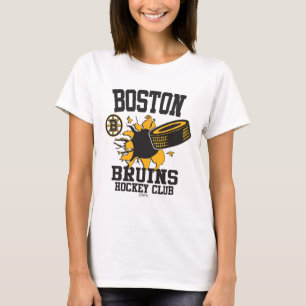 Boston Bruins Hockey Puck Burst Gray Officially Li T-Shirt