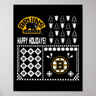 Boston Bruins Ugly Christmas Holiday Sweater  Poster