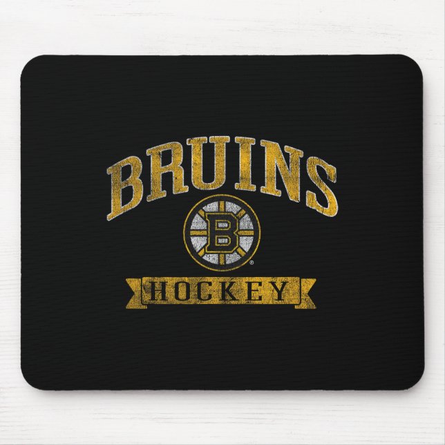 Boston Bruins Vintage Hockey Dark Heather  Mouse Pad (Front)