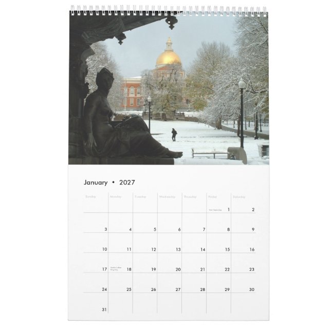 Boston Calendar - 2012 (Jan 2027)