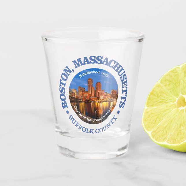 Boston (cities) shot glass (Front)