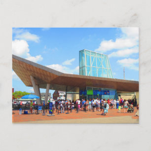 Boston city famous Aquarium view from Bus Window Postcard
