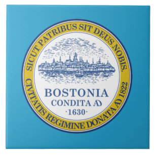 Boston city flag ceramic tile