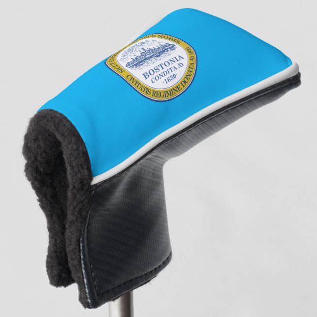 Boston city flag golf head cover (3/4 Front)