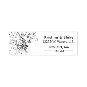 Boston City Map Custom Address Self-inking Stamp