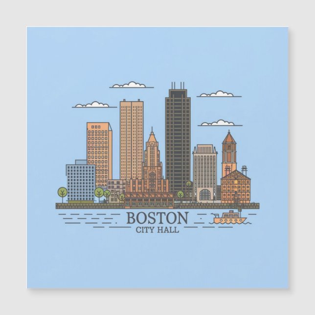 Boston City Skyline, boston ma skyline (Front)