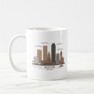 Boston City Skyline, boston ma skyline Coffee Mug