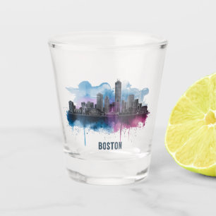 Boston City Skyline, Boston Ma Skyline Shot Glass