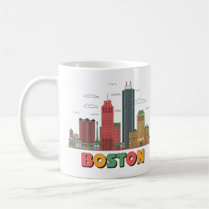 Boston City Skyline, Boston Ma Us Skyline Coffee Mug