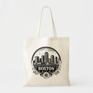 Boston City Skyline – Modern Minimalist Cityscape Tote Bag