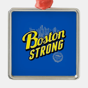 Boston City Strong Remembers on Blue Metal Tree Decoration