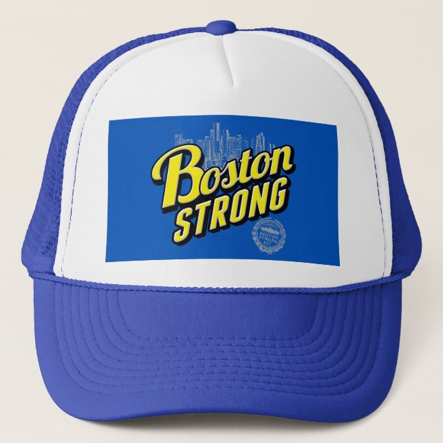 Boston City Strong Remembers on Blue Trucker Hat (Front)