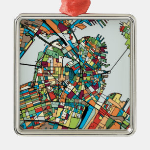 Boston City USA Metal Ornament