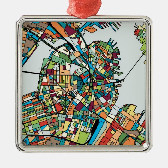 Boston City USA Metal Ornament (Front)