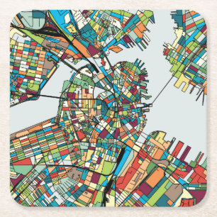 Boston City USA Square Paper Coaster