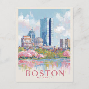 Boston Cityscape Vintage Postcard