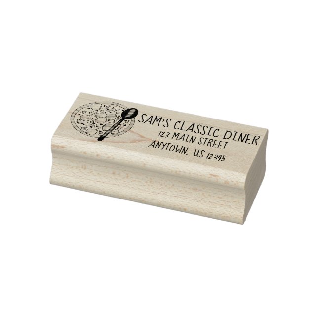 Boston Clam Chowder Soup Personalised Address Rubber Stamp (Stamp)