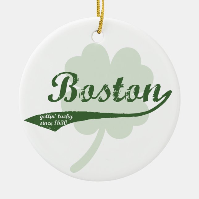 Boston Clover Ceramic Ornament (Front)