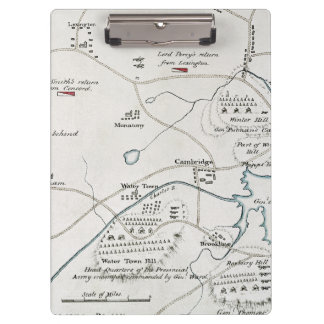 BOSTON-CONCORD MAP, 1775 CLIPBOARD