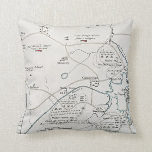 BOSTON-CONCORD MAP, 1775 CUSHION