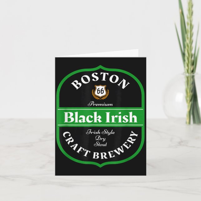 Boston Craft Brewery Boston Black Irish Stout Nove Card (Front)