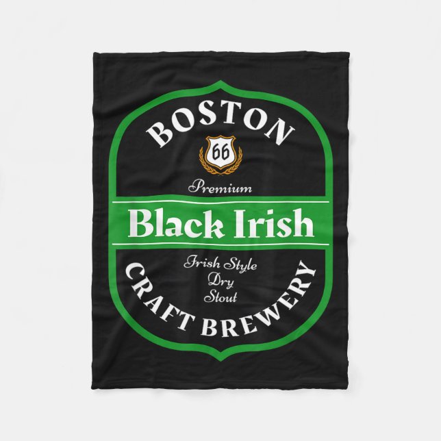 Boston Craft Brewery Boston Black Irish Stout Nove Fleece Blanket (Front)