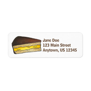 Boston Cream Pie Slice Dessert Address Labels