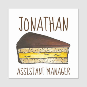 Boston Cream Pie Slice Dessert Bakery Pastry Chef Name Tag