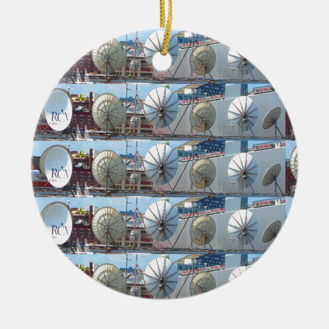 Boston Dish Antenna Internet TV communication hub Ceramic Ornament (Front)