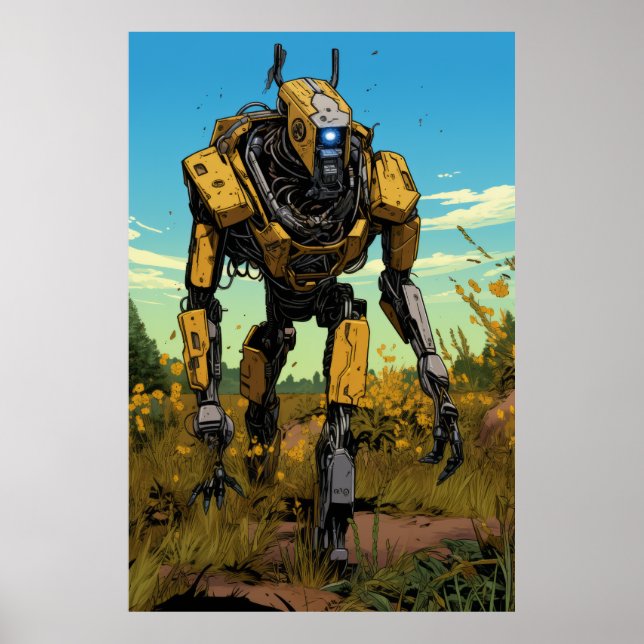 Boston Dynamics Robot in Hot Prairie Poster (Front)
