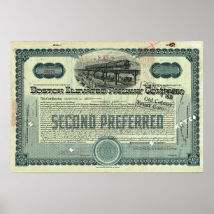 Boston Elevated Railway Co. Stock Certificate Poster
