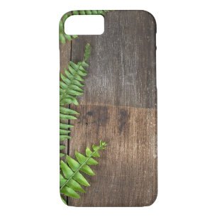 Boston fern border on wood iPhone 8/7 case