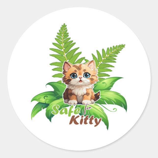 Boston Fern Cat Safe Plant Mum Gift Classic Round Sticker (Front)