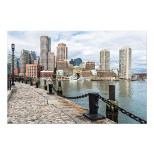 Boston finacial district and waterfront poster