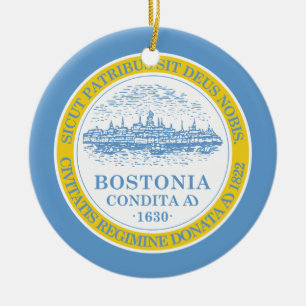 Boston Flag Ceramic Tree Decoration