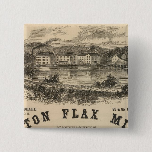 Boston Flax Mills 15 Cm Square Badge (Front)