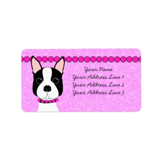 Boston Girl Boston Terrier Address Labels