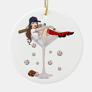 Boston Girl Martini Christmas Ornament