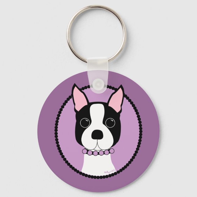 Boston Girl! Purple Key Ring (Front)