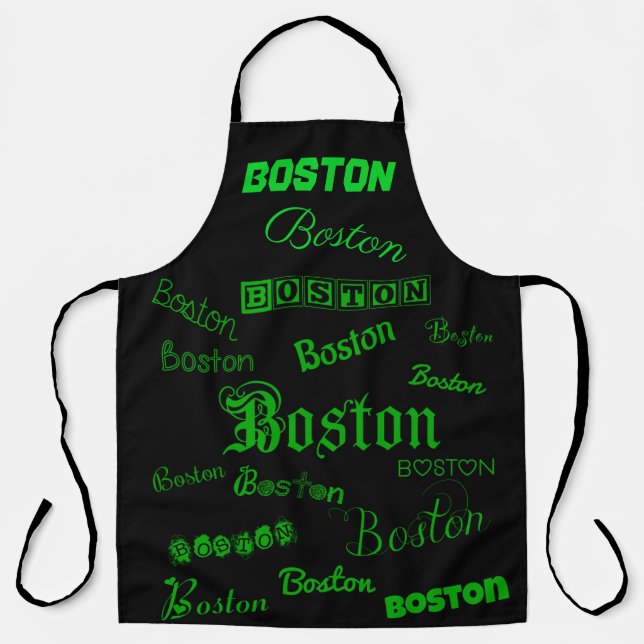 Boston Green Fonts  Apron (Front)
