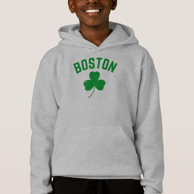 Boston Green Lucky Shamrock  Hoodie (Front)