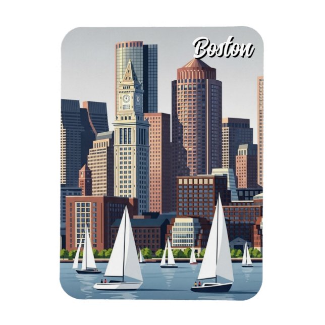 Boston Harbor Travel Magnet (Vertical)