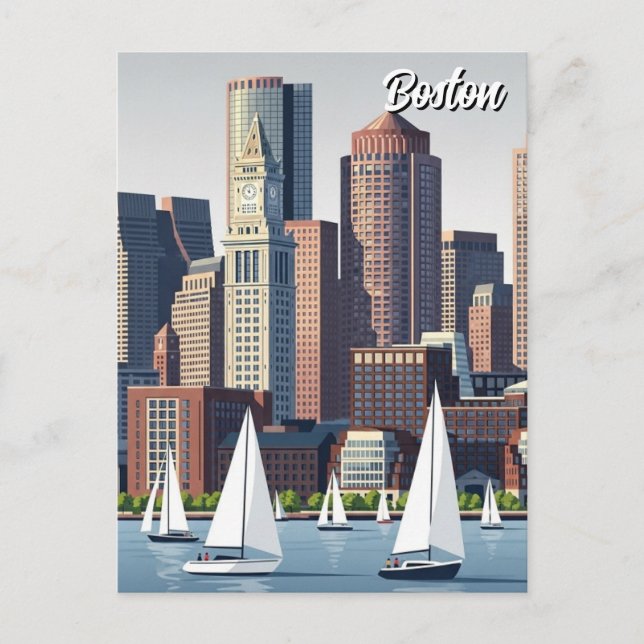 Boston Harbor Travel Postcard (Front)