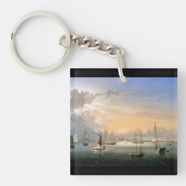 Boston Harbour 1854 Key Ring (Front)