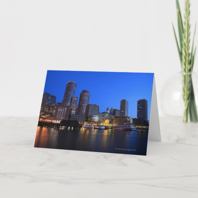 Boston Harbour and skyline.  Boston is one of the Card (Front)