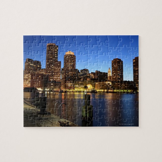 Boston Harbour and skyline.  Boston is one of the  Jigsaw Puzzle (Horizontal)