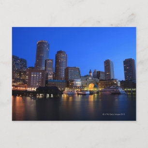 Boston Harbour and skyline. Boston is one of the Postcard