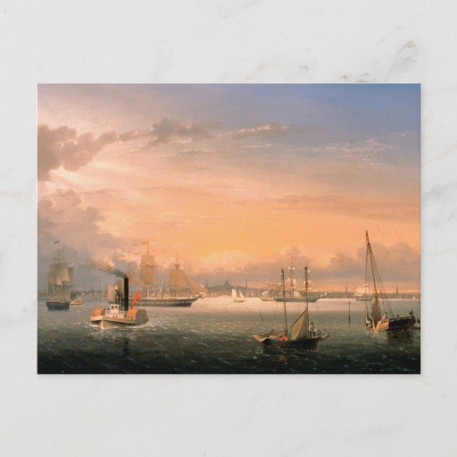 Boston Harbour by Fitz Henry Lane Postcard (Front)